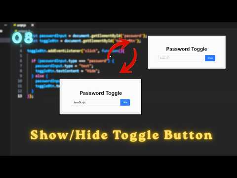 Show Hide Password Toggle Button Using Javascript Dom Exploring Javascript Day 8 Scratchstart
