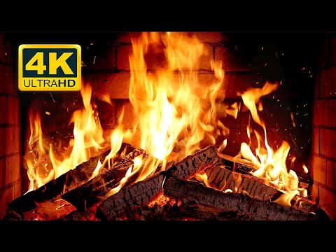 🔥 FIREPLACE Ultra HD 4K. Fireplace with Crackling Fire Sounds. Fireplace Burning. Fire Background