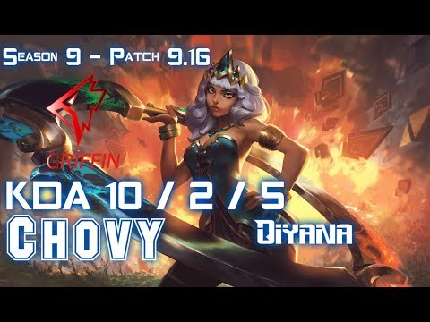 GRF Chovy QIYANA vs AKALI Mid - Patch 9.16 KR Ranked