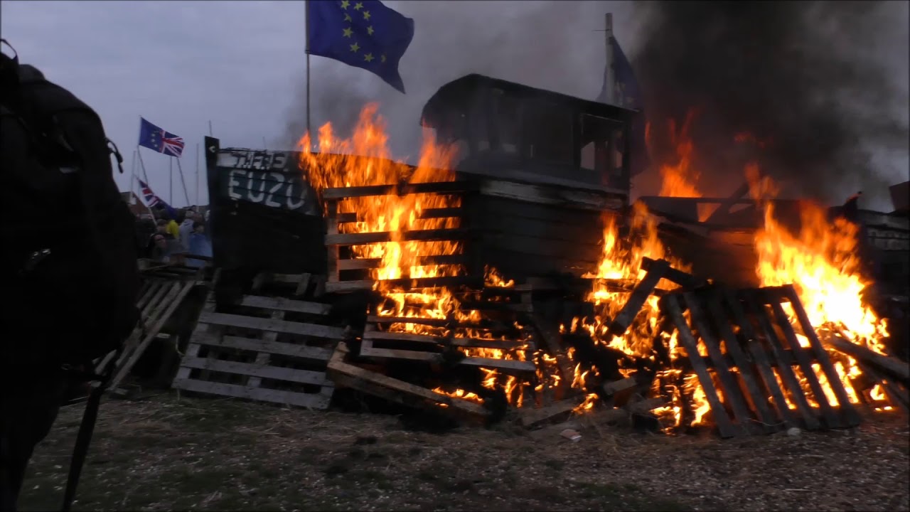 Burning EU flags In the UK