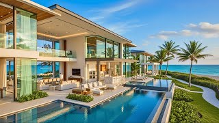 Download the video "Inside A $20 Million Miami Oceanfront Mansion with Infinity Pool & Luxury Interiors"