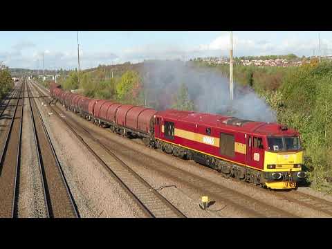 *RARE* DB ex-EWS 60065 'Spirit of Jaguar' leaves Toton working 6E02 Steel, 02/11/21.