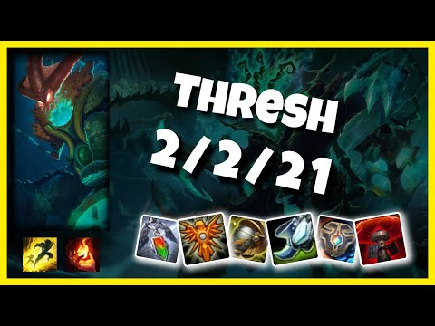 EU Challenger Thresh SUPPORT (2/2/21) vs JANNA Gameplay Replay - Patch 10.18