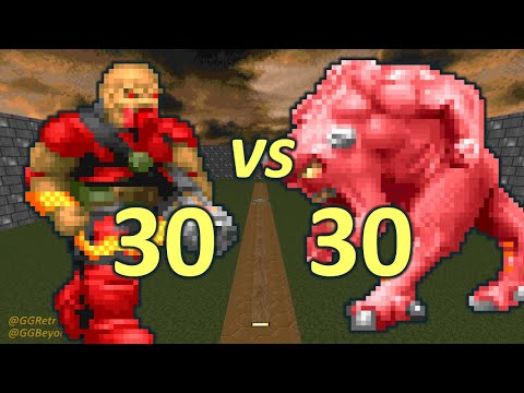 30 Chaingunners vs 30 Demons - Monster Infighting - Doom II Retro Battles