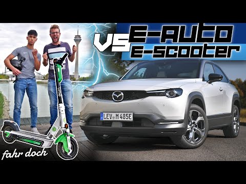 NEUER MAZDA MX30 | ELEKTRO SUV für die City | CHALLENGE gegen E-SCOOTER | Fahr doch