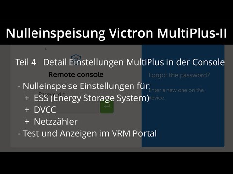 Zero feed-in Victron MultiPlus-II Part 4: Console settings (ESS, DVCC...) #mytest4u