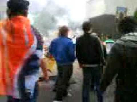 Rauchbombe in Bocholt nach dem Spiel gegen Serbien