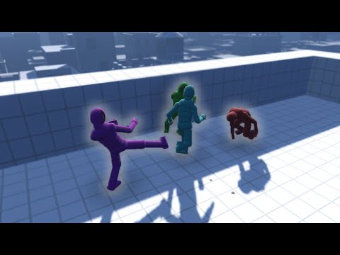 NPC WAR ON ROOFTOP | Smart AI & Active RAGDOLL Physics ! ! - OVERGROTH