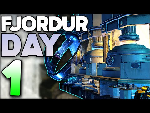 INSANE FJORDUR CAVE BASE PROGRESS on DAY 1! | ARK: Survival Evolved