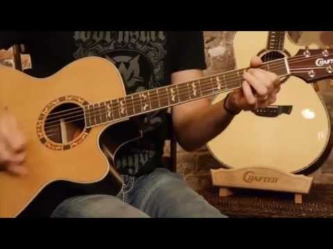 Crafter Guitars Jumbo Acoustic Electric JE18 demonstration by Damon Johnson
