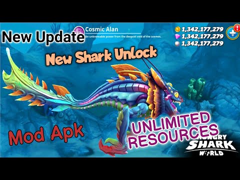 HUNGRY SHARK WORLD | MOD + NEW SHARK UNLOCK COSMIC ALAN
