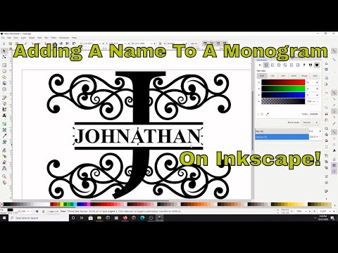 How To Add A Name To A Split Name Monogram On Inkscape...