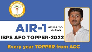 IBPS-AFO TOPPER | HIGHEST MARKS IN ALL OVER INDIA | 79/100 MARKS