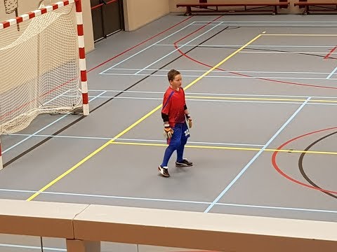 Daan Boorsma, eerste wedstrijd als keeper in de Zaal 2017