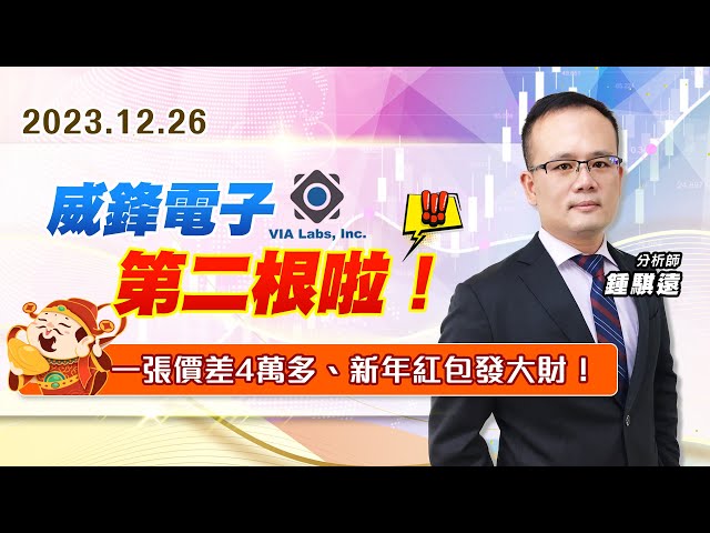 【戰勝華爾街】#鍾騏遠 1226 威鋒電子第二根啦！一張價差4萬多、新年紅包發大財！