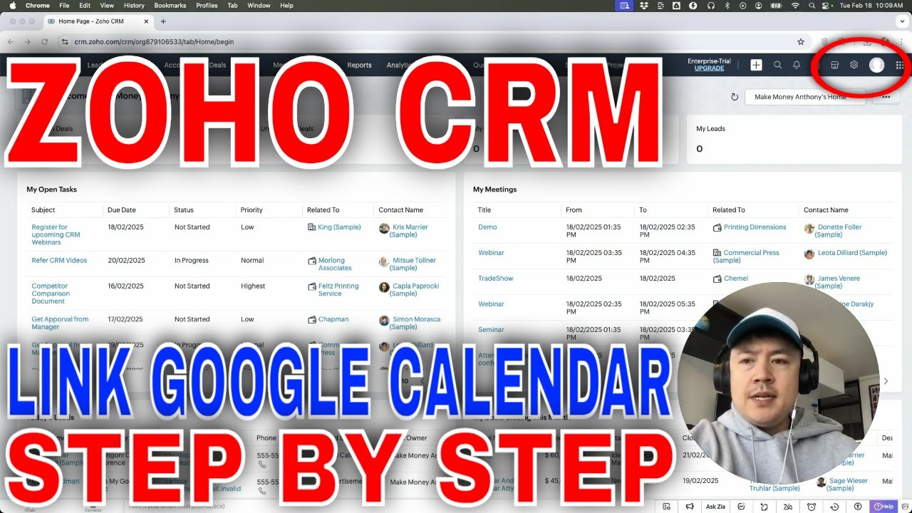 ✅  How To Link Connect Google Calendar to Zoho CRM🔴