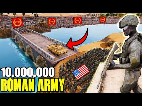 All Modern US ARMY Units BRIDGE DEFENSE vs 10,000,000 ROMAN ARMY! - UEBS 2