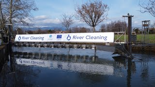 River Cleaning barrier collects plastic pollution in rivers