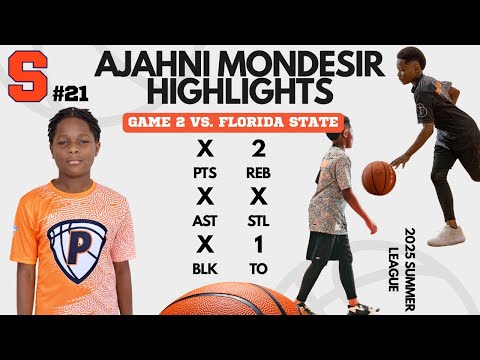 Ajahni #21 2025 Summer League VS. Florida State - Game 2 Highlights