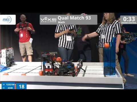 VEX Worlds 2016 - VEXIQ Middle School - Math - Qual 93 (12321W 434K) 108