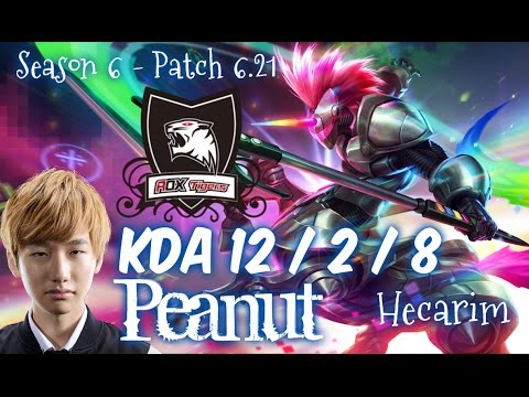 ROX Peanut HECARIM vs GRAVES Jungle - Patch 6.21 KR Ranked