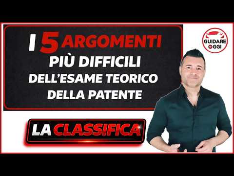 THE RANKING: THE 5 MOST DIFFICULT TOPICS OF THE THEORETICAL EXAM FOR CLASS B AND A DRIVING LICENSES