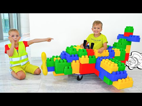 Vlad and Niki Ride on Toy Airplane & play with toys