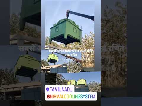 Three phase green,blue square cooling tower, natural draft, ...