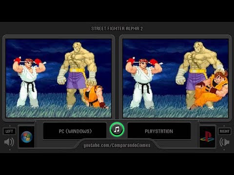 Street Fighter Alpha 2 (PC vs Playstation) Side by Side Comparison