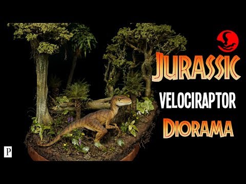 Jurassic Velociraptor Diorama - Realistic Jungle Scenery