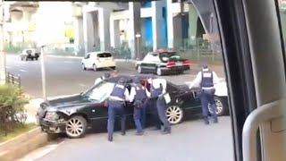Police arrest mysterious vehicle that kept spinning around | Truck collision accident.