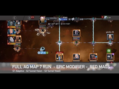 Full AQ Map 7 Run - Red Magneto Variant - Adaptive & Tunnel Vision - Marvel Contest of Champions