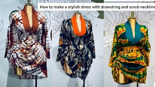 DIY : How to make a stylish bubu dress with side ruch and scrub neckline #bubudress 
