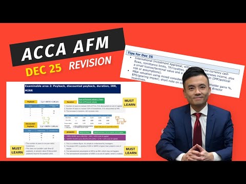 ACCA Advanced Financial Management AFM Dec 2025 Revision Course (9 Platimum Areas, Speedy Rev Mocks)