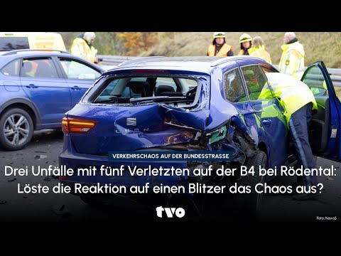 3 Unfälle & 5 Verletzte auf der B4 Bei Rödental: Löste die Reaktion auf einen Blitzer das Chaos aus?