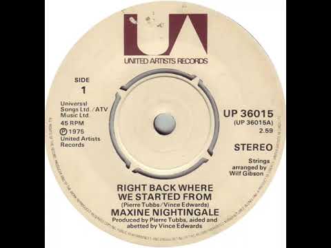 UK New Entry 1975 (271) Maxine Nightingale - Right Back Where We Started From