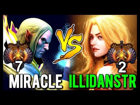 MIRACLE- Invoker vs IllidanSTR Lina - Top MMR Midlane Battle