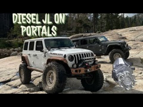 Jake Versey with new 74Weld portals on his diesel JL out at the Rubicon