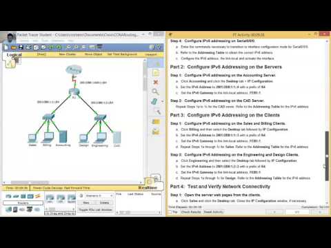 7.2.4.9 Packet Tracer - Configuring IPv6 Addressing