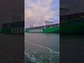 Very Loud Ship Horn of The Biggest Container Ship All Time - Evergreen Cargo Ship #ship