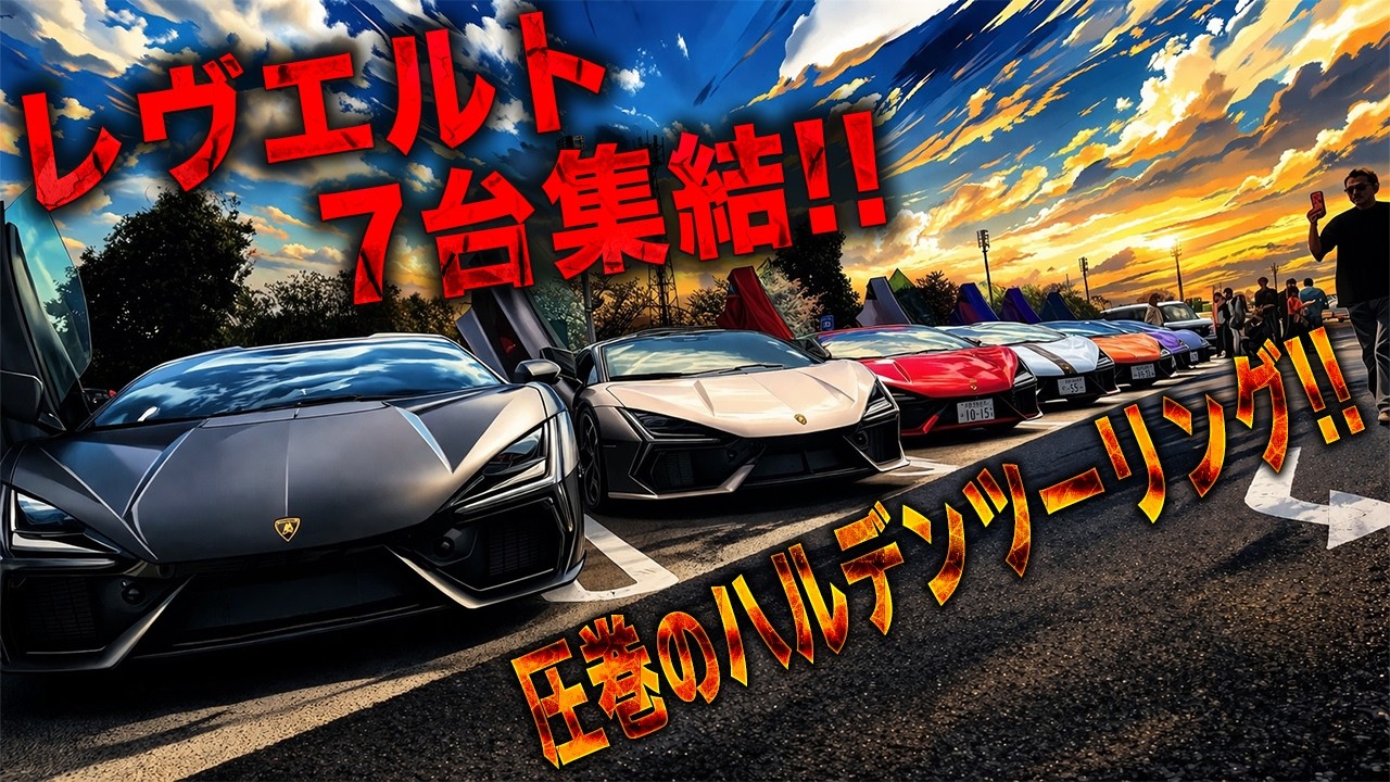 【圧巻😱】レヴエルト7台集結したチームハルデンツーリングがマジでやヴぁかった❣😱😭【World's BEST Sounding Lamborghini Revuelto】