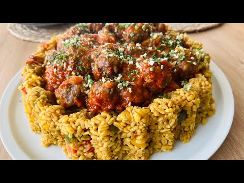 Ground Beef Meatballs with Wheat and Vegetables