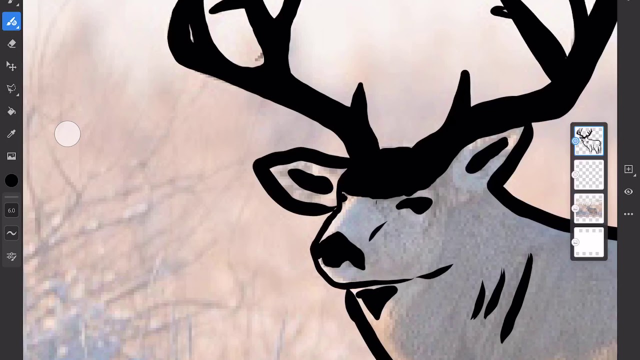 Mule Deer Vector Drawing