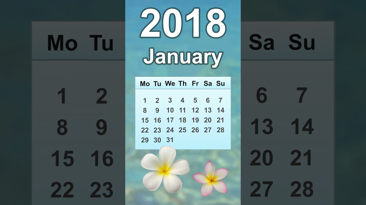 January 2018 Calendar