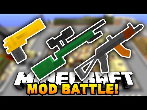 Minecraft EPIC GUN MOD BATTLE! (Minecraft Flan's Mod) w/ PrestonPlayz & The Pack!