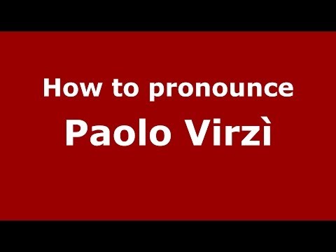 How to pronounce Paolo Virzì (Italian/Italy) - PronounceNames.com