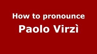 How to pronounce Paolo Virzì