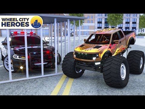 Join Monster Truck in cage by Sergeant Lucas The Police Car | Wheel City Heroes (WCH) | New Cartoon
