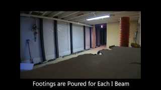 preview picture of video 'I Beam Installation Time Lapse - Baltimore Towson - Basement Waterproofing'