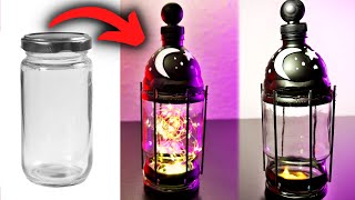 Empty Glass Bottle Reuse Idea -  DIY Decorative Lantern from recycled glass jar